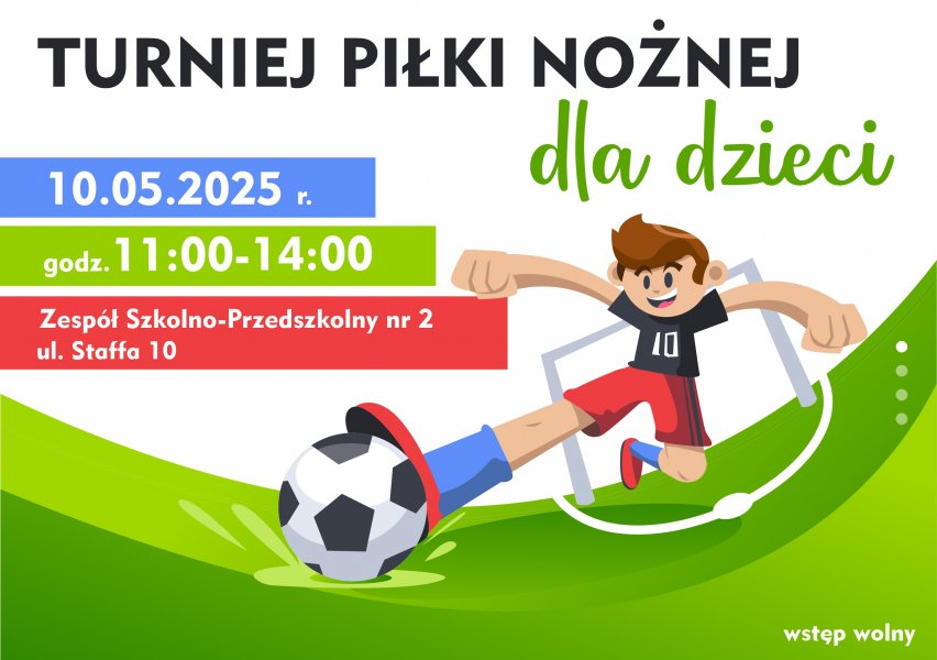 Plakat promujący turniej piłki nożnej na Karwinach.