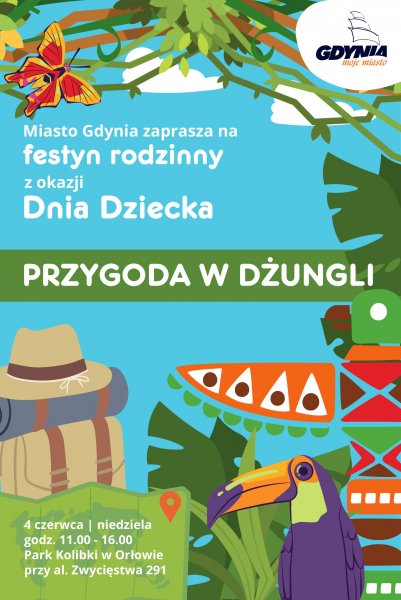 Impreza promująca wydarzenie Dzień dziecka w Gdyni - Przygoda w dżungli