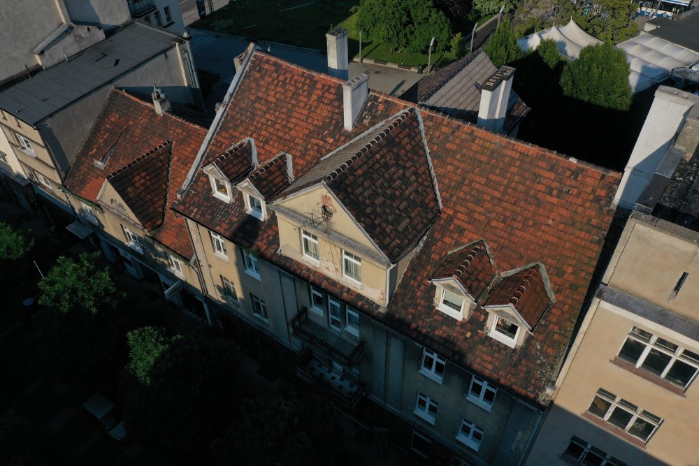 Widok z góry na kamienicę Augustyna Krauzego - Dom Burmistrza