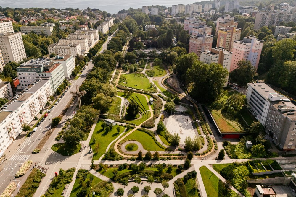 Park Centralny w Gdyni widziany z lotu ptaka