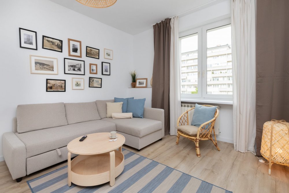 Apartament Abrahama 62 w Gdyni, widok na salon
