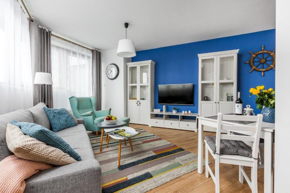 Widok na salon apartamentu GoodHome