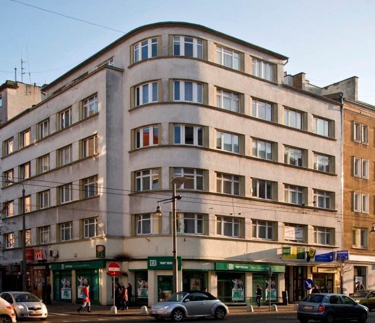 Modernizm, kamienica Wegnera w Gdyni, widok z zewnątrz