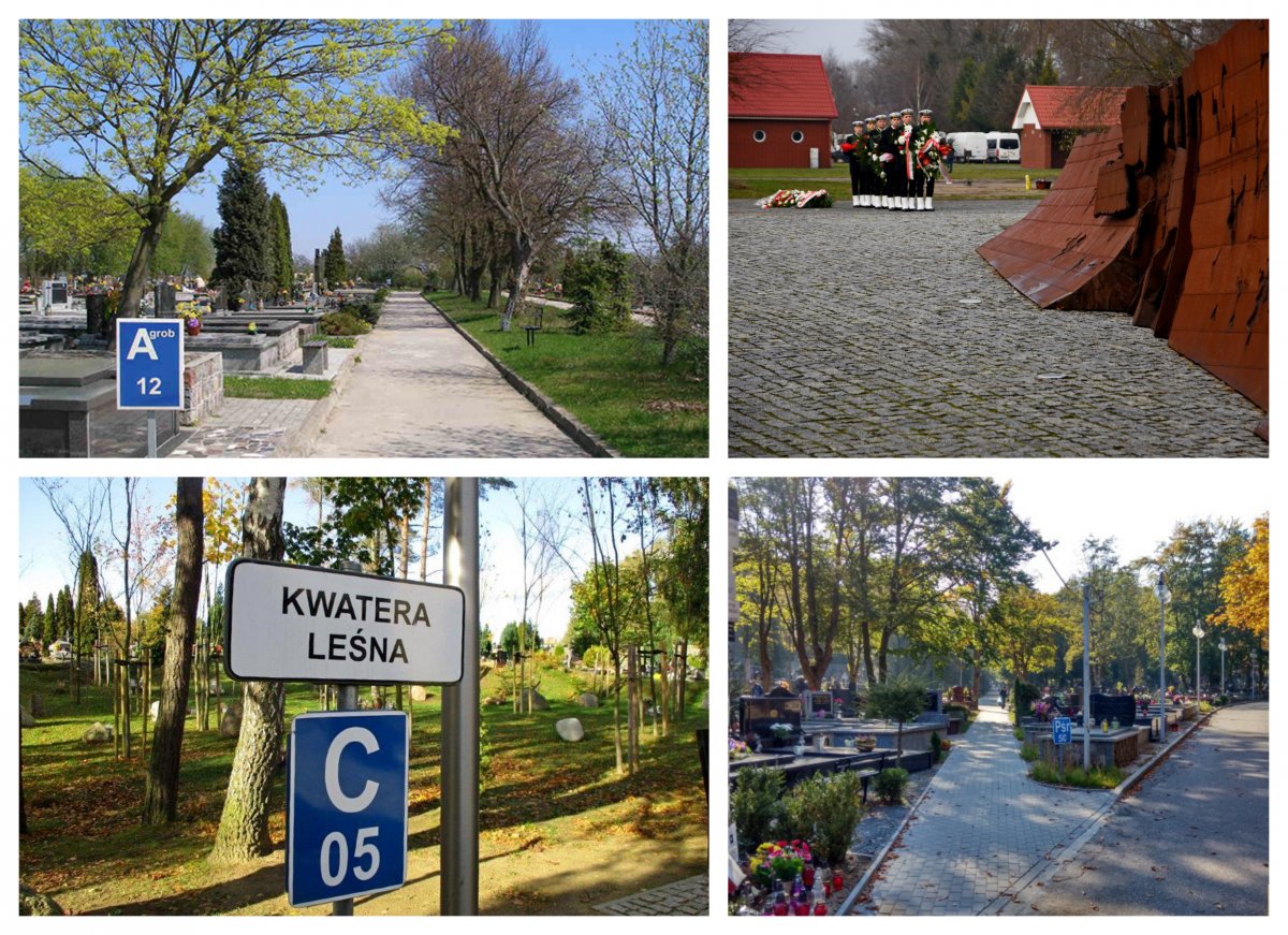 Collage ze zdjęć gdyńskich nekropolii// fot. mat. pras. ZCK i www.gdynia.pl