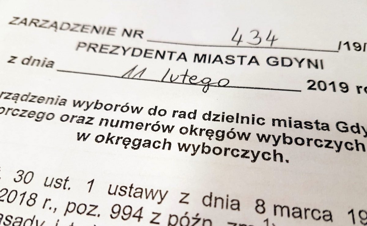 Zarządzenie Prezydenta Gdynia z 11 lutego 2019