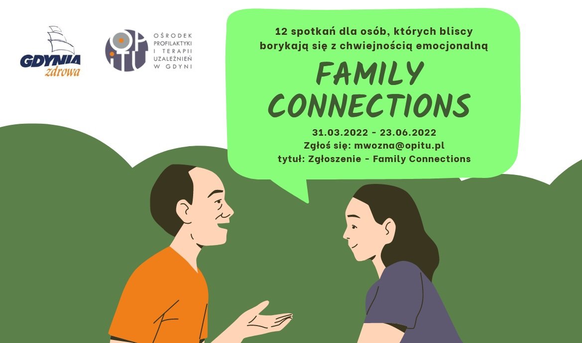 Grafika informująca o warsztatach Family Connections // materiały prasowe OPiTU