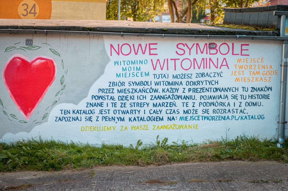 W ramach działań organizacji pozarządowej na rewitalizowanym Witominie powstał sąsiedzki mural // arch. Laboratorium Innowacji Społecznych