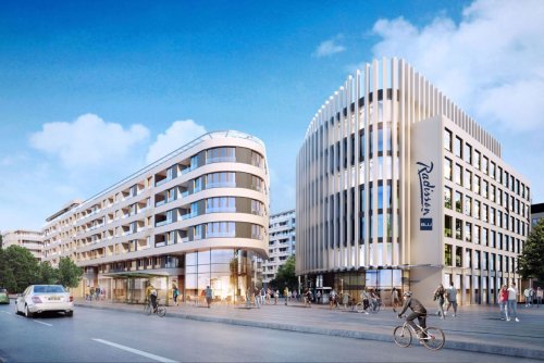 Radisson Blu Hotel, Gdynia będzie się mieścił u zbiegu ulic Władysława IV i Armii Krajowej (mat. Hossa SA)