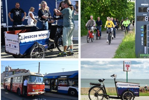 kolaż z działań mobilnościowych w Europejski Tydzień Mobilności 2025, mat. gdynia mobilna.