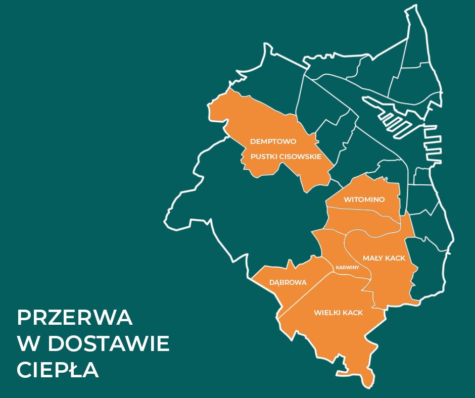 Poważna awaria sieci ciepłowniczej OPEC w Gdyni. Fot. Mat. pr. 