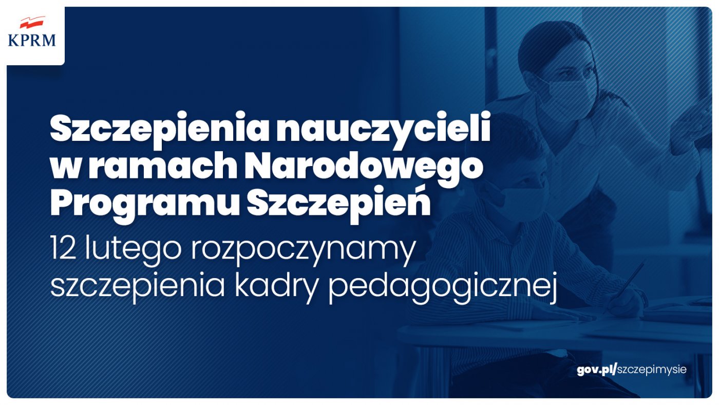 W piątek, 12 lutego rozpoczną się szczepienia kadry pedagogicznej. W Gdyni ponad 90% osób z tzw. „grupy priorytetowej” zgłosiło się do Narodowego Programu Szczepień. // fot. Twitter Kancelarii Prezesa Rady MInistrów