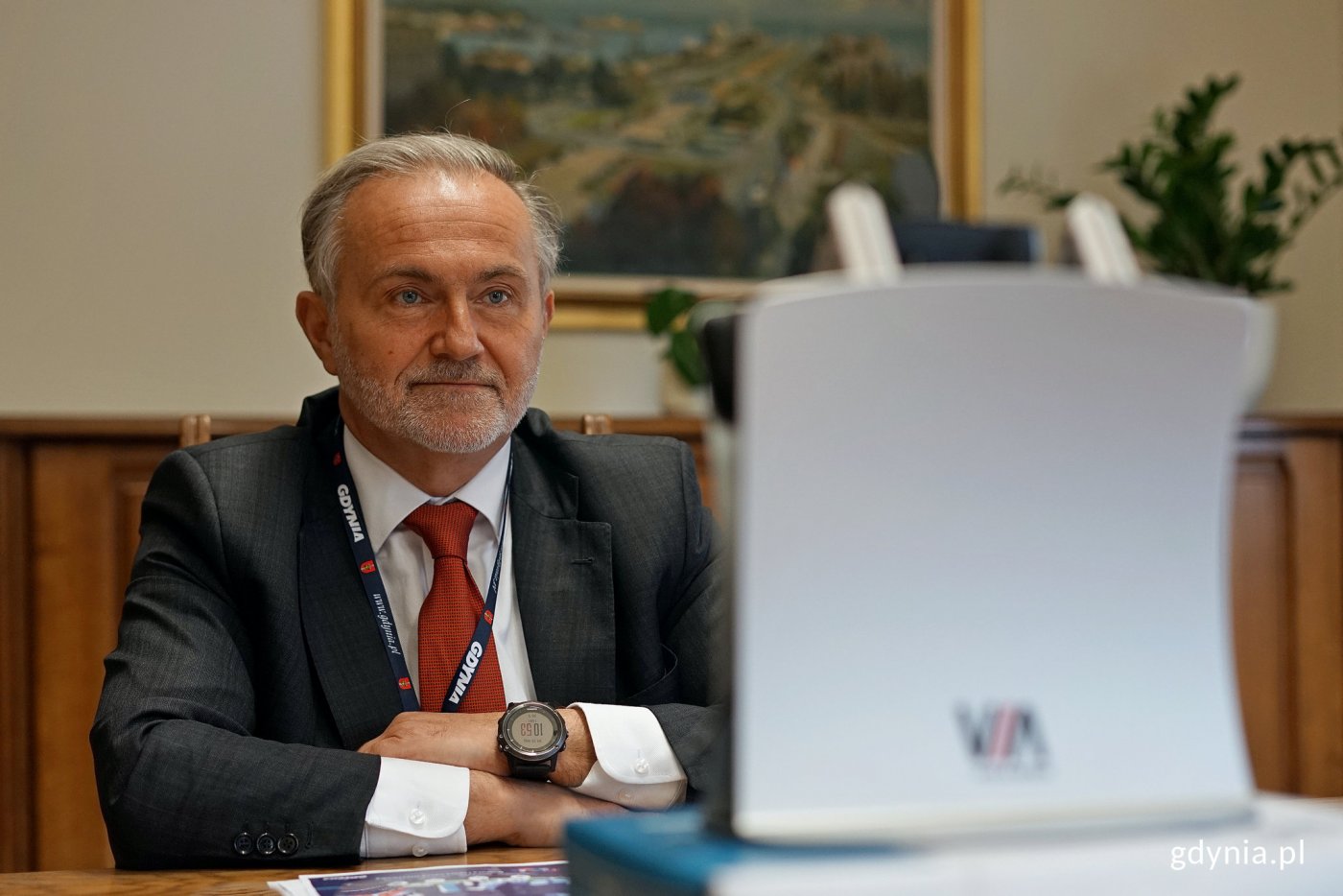 Prezydent Gdyni, Wojciech Szczurek podczas debaty online dziennika „Rzeczpospolita” , fot. Kamil Złoch