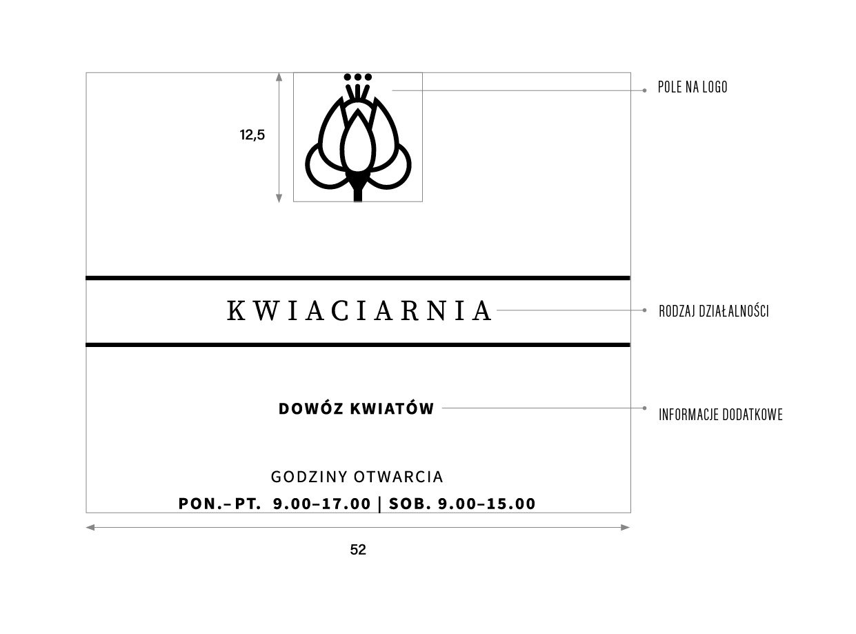 Projekt szyldu/mat. Stowarzyszenia Traffic Design