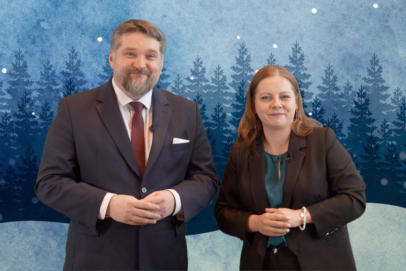Prezydent Gdyni Aleksandra Kosiorek i Tadeusz Szemiot – przewodniczący Rady Miasta Gdyni 