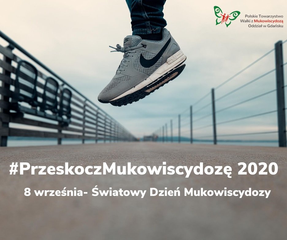 Grafika promująca akcję #PrzeskoczMukowiscydozę, która została zainicjowana z okazji zbliżającego się Światowego Dnia Mukowiscydozy // fot. materiały prasowe