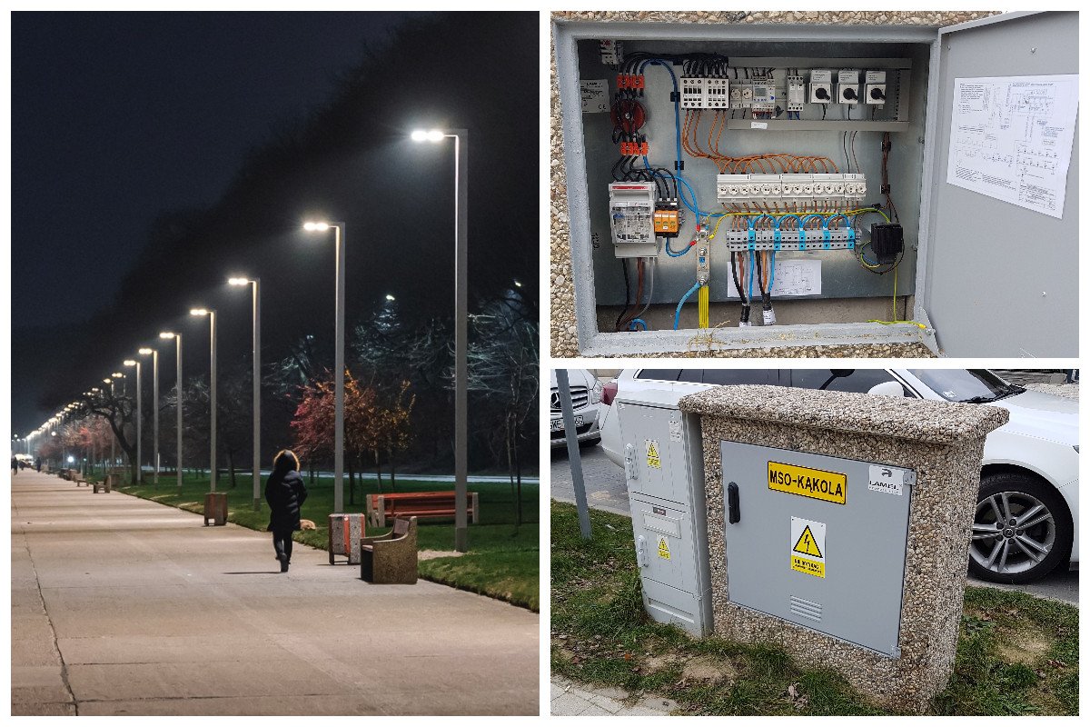 Energooszczędne latarnie na bulwarze oraz szafka ze sterownikami oświetlenia // fot. T.Kamiński, ZDiZ