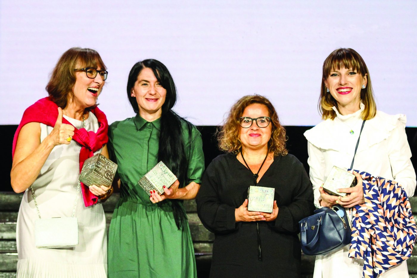 Laureatki Nagrody Literackiej GDYNIA 2019. Od lewej: Bogusława Sochańska, Małgorzata Lebda, Zyta Rudzka, Olga Drenda // fot. Dawid Linkowski