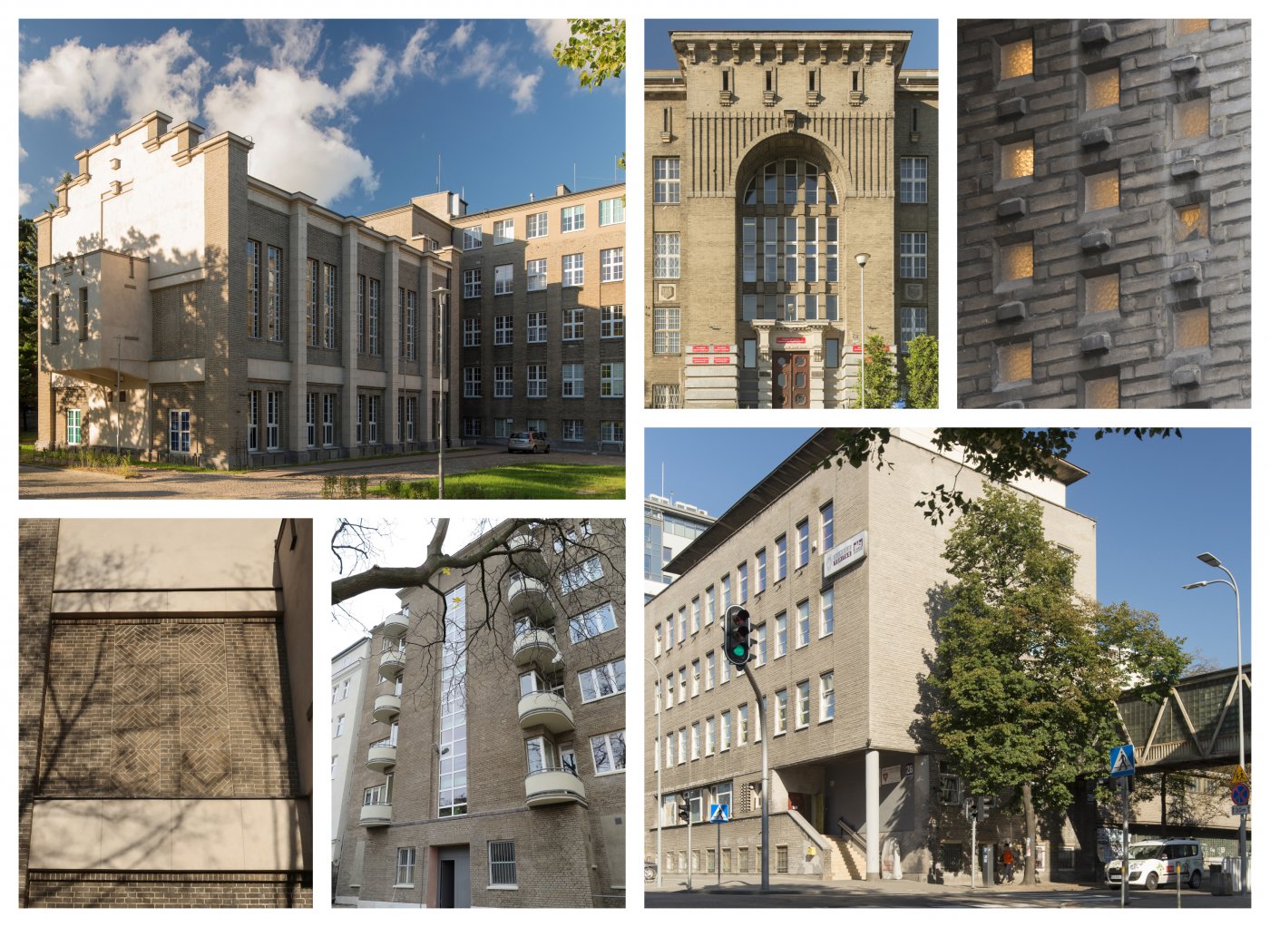 Collage ze zdjęć elewacji z cegieł cementowych//fot. MZK i Bartłomiej Ponikiewski