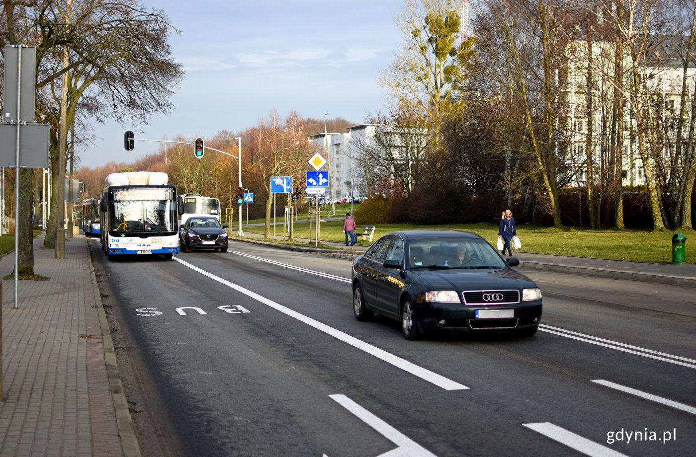 Nowy buspas na ulicy Rolniczej, fot. Kamil Złoch