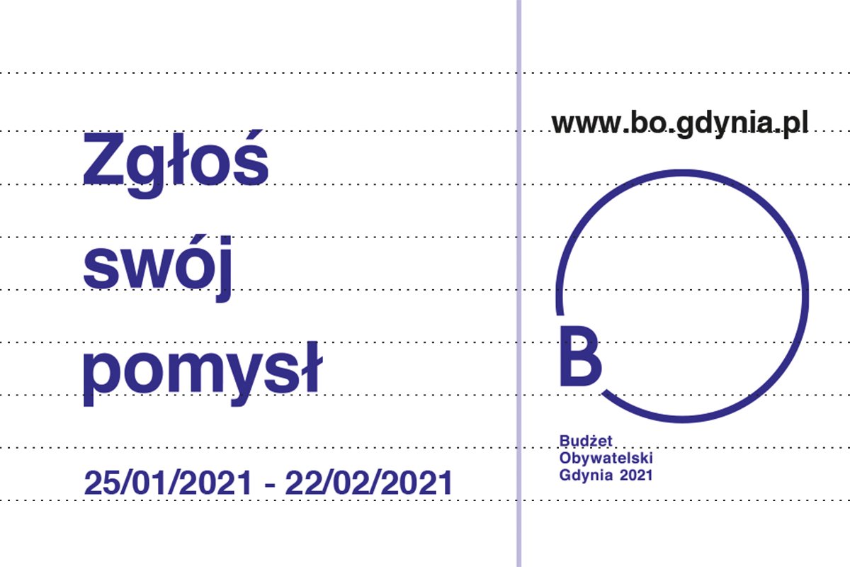 Grafika gdyńskiego Budżetu Obywatelskiego z napisem 