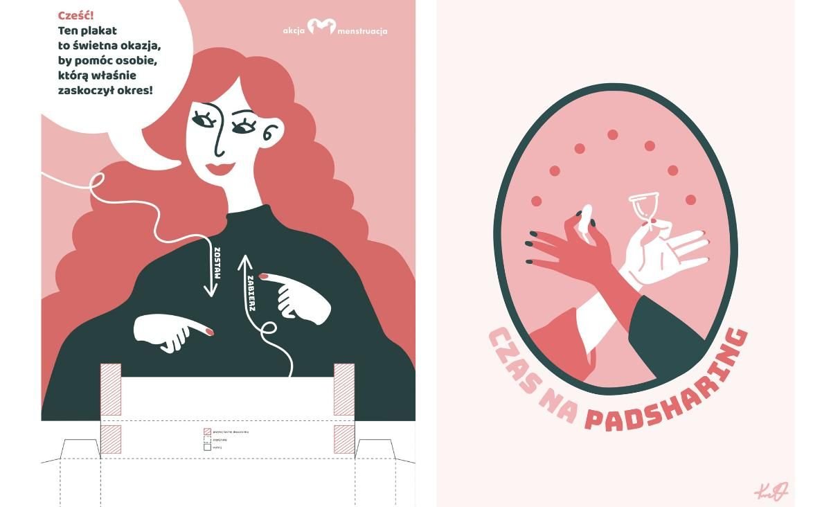 (Grafiki: Kasia Kaffka/ materiały prasowe Akcja Menstruacja)