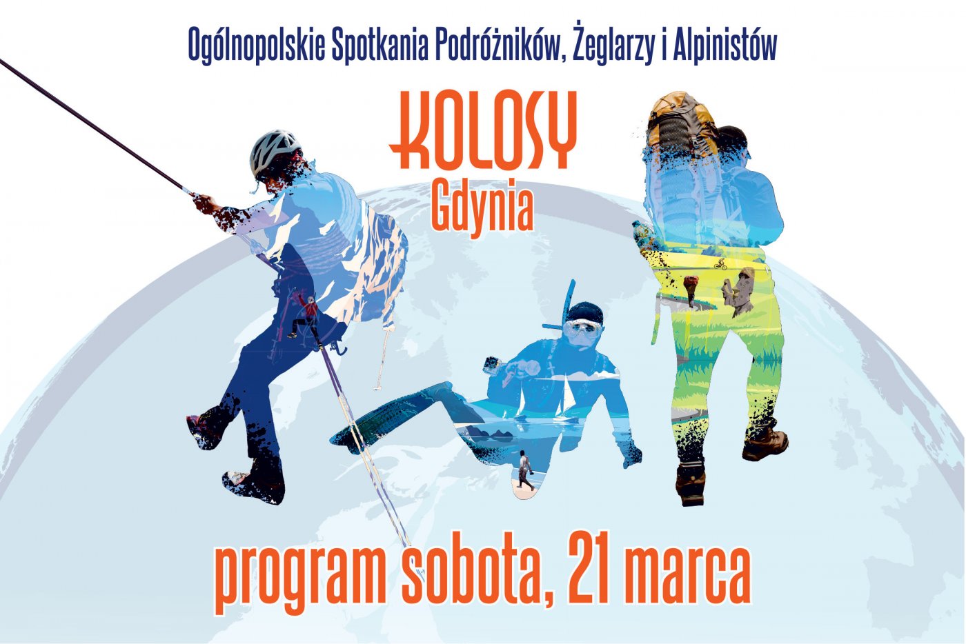 Grafika Ogólnopolskich Spotkań Podróżników z programem na sobotę 21 marca