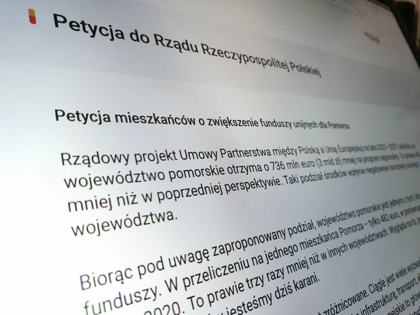 Samorządy zabiegają o zmianę podziału unijnych funduszy, uruchamiając internetową petycję, którą może podpisać każdy mieszkaniec, fot. pomorskie.eu