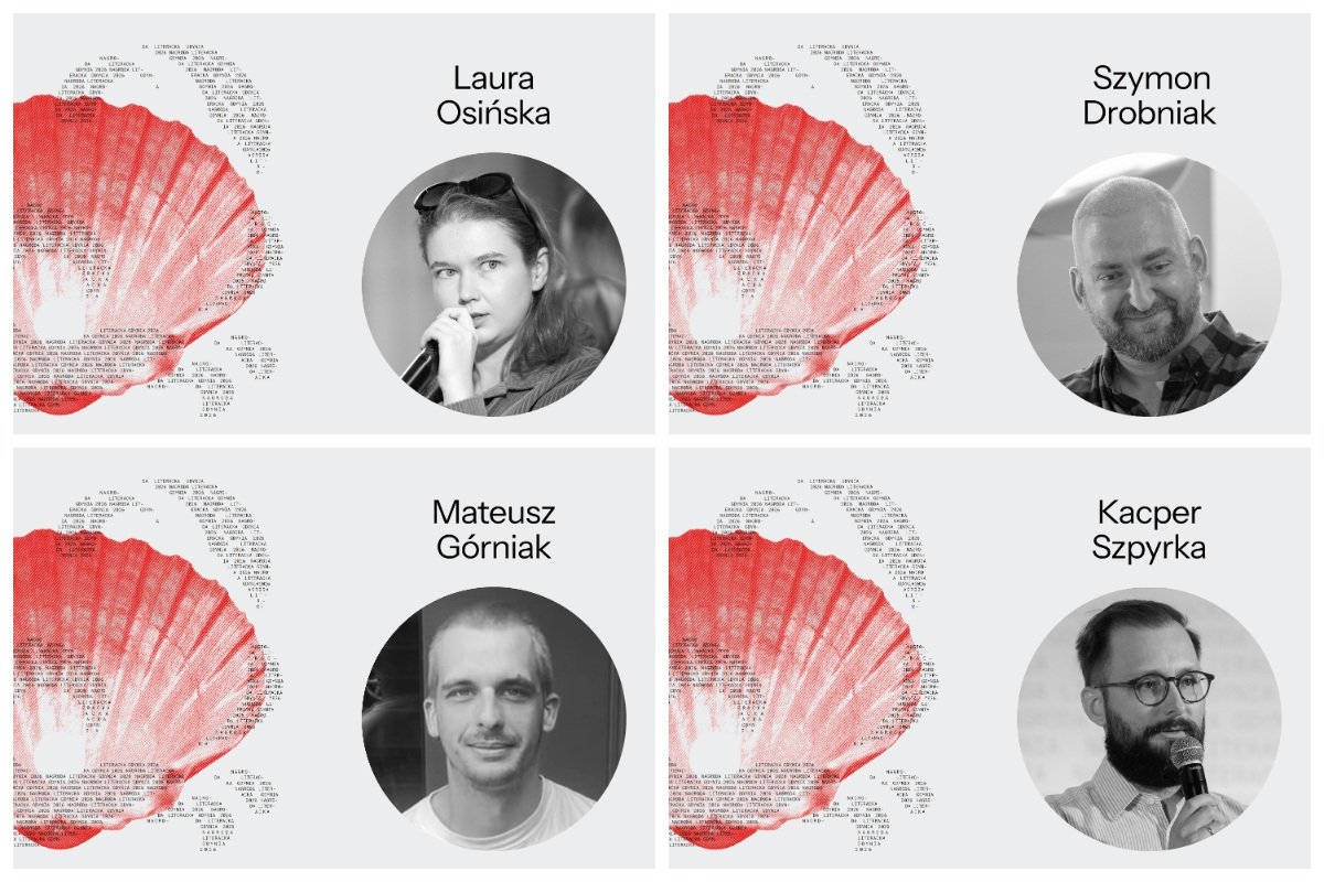 Laura Osińska, Szymon Drobniak, Mateusz Górniak i Kacper Szpyrka z rezydencją literacką w Gdyni (mat. prasowe NLG)