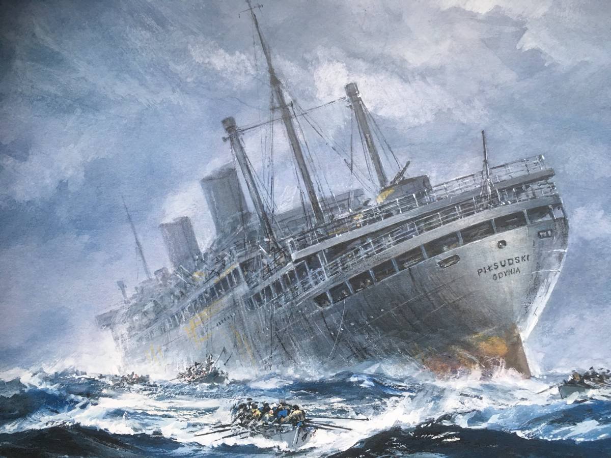 Tonący MS „Piłsudski” (z zasobów Marty Werki-Majsak)