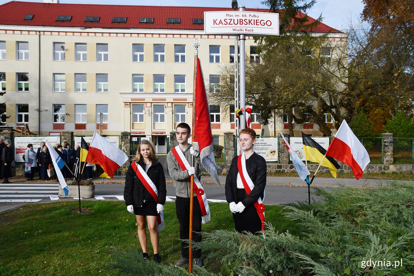 Placowi przy ul. Starodworcowej na Wielkim Kacku nadano imię 66. Kaszubskiego Pułku Piechoty // fot. Michał Puszczewicz 
