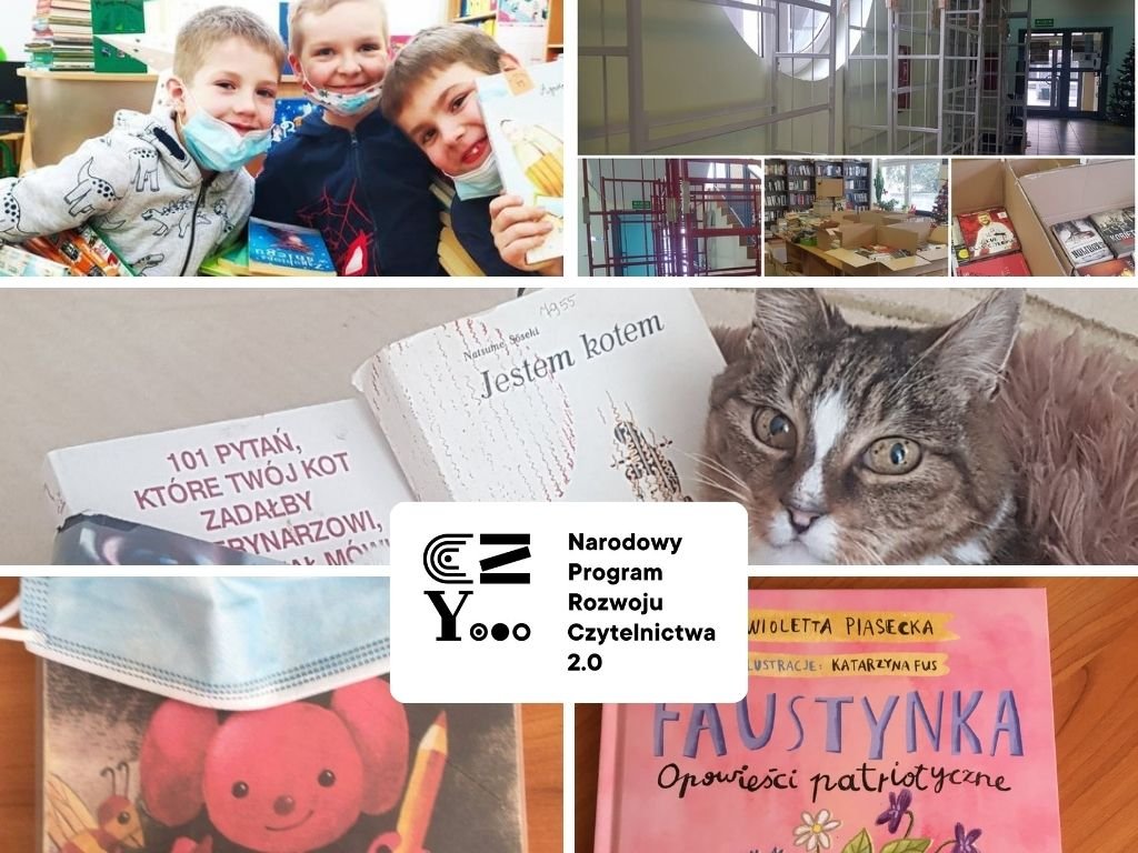 W gdyńskich placówkach edukacyjnych odbywa się sporo ciekawych akcji promujących czytelnictwo // fot. kolaż fotografii z bibliotecznych i szkolnych profili Szkół Podstawowych 23 i 45 oraz V LO