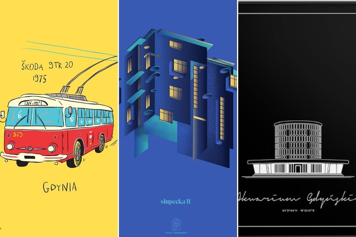 Miasto inspiruje grafików i ilustratów w całej Polsce, czego efektem są wyjątkowe i oryginalne plakaty. //plakaty od lewej kolejno: Gliniana Kura; Zuza Gadomska, Peszkowski