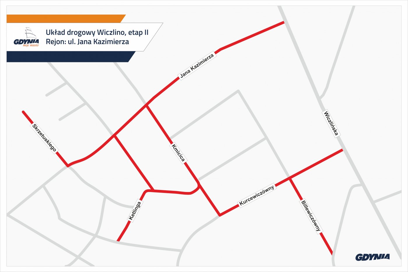 ukłąd drogowy Wiczlina, etap II mat. graficzne UM Gdyni