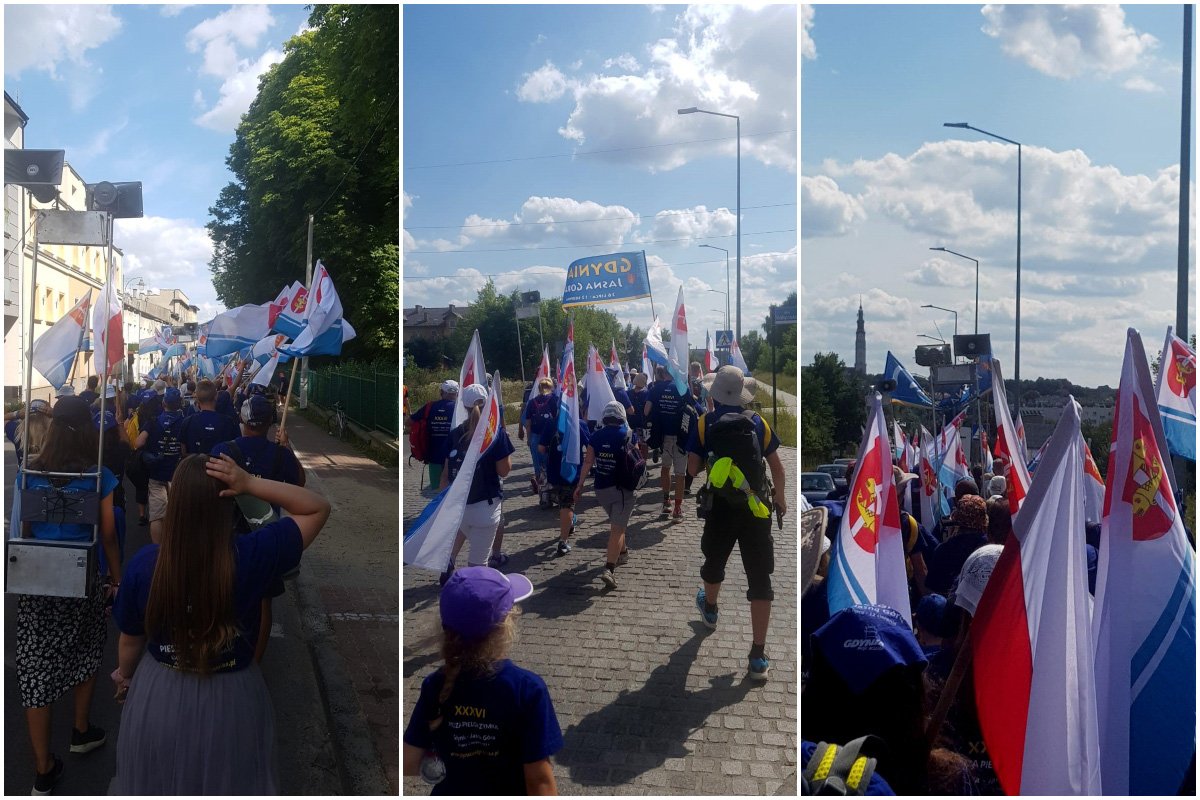 Etapy XXXVI Gdyńskiej Pieszej Pielgrzymki na Jasną Górę // collage z mat. pras.