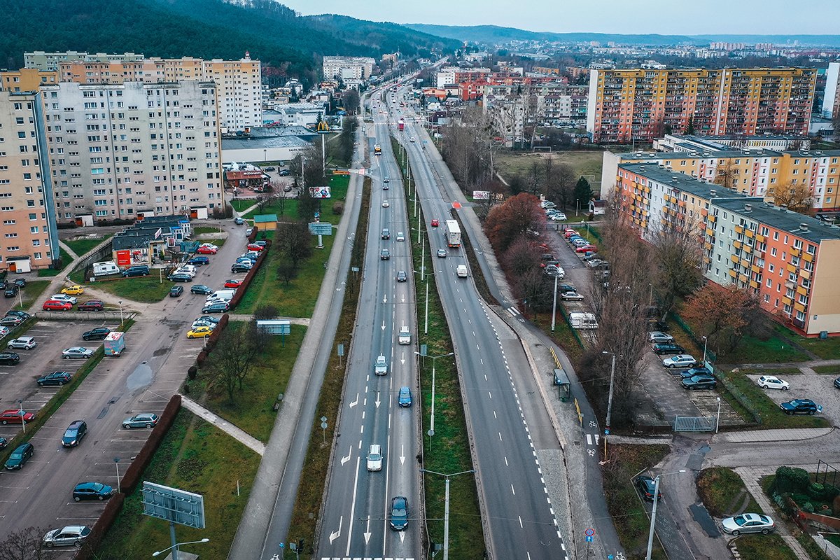 Nowy buspas na ul. Morskiej. Fot. Marcin Mielewski / ZDiZ