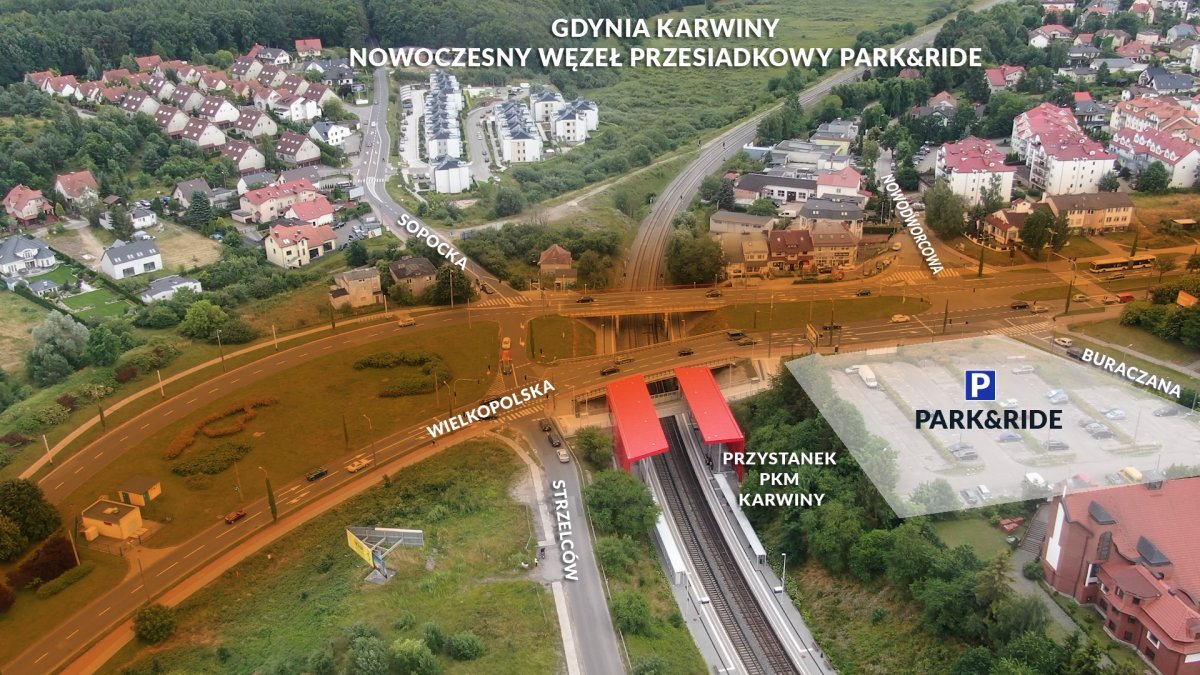 Węzeł Karwiny to m.in. nowy parking  park&ride, nowa infrastruktura drogowa, buspasy, chodniki i drogi rowerowe, fot. Michał Puszczewicz