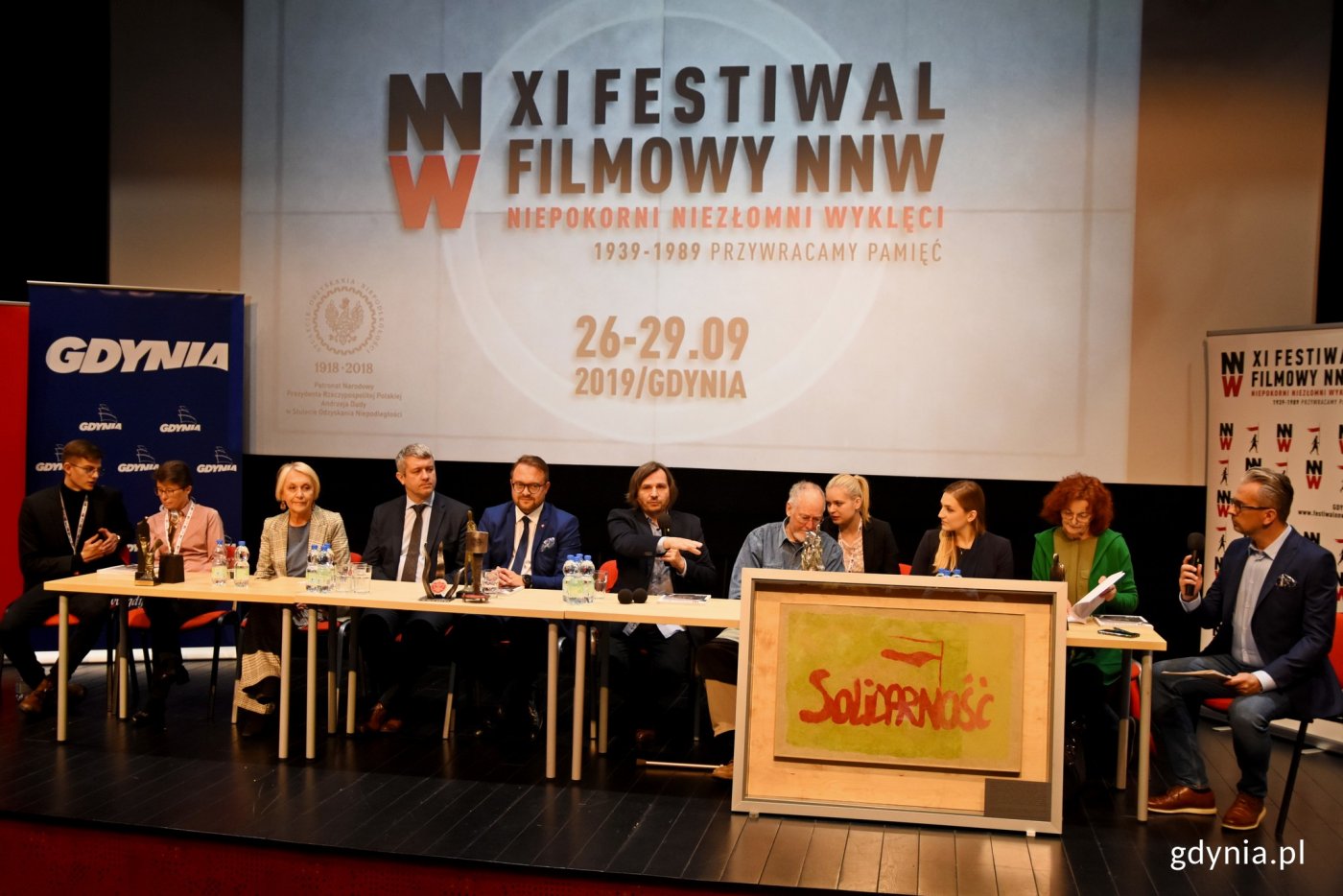 Konferencja prasowa Festiwalu NNW z udziałem m.in. Marka Łucyka, wiceprezydenta Gdyni i Arkadiusza Gołębiewskiego, dyrektora festiwalu // fot. Paweł Kukla