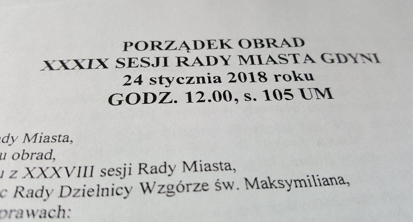 Przed nami XXXIX Sesja Rady Miasta Gdyni