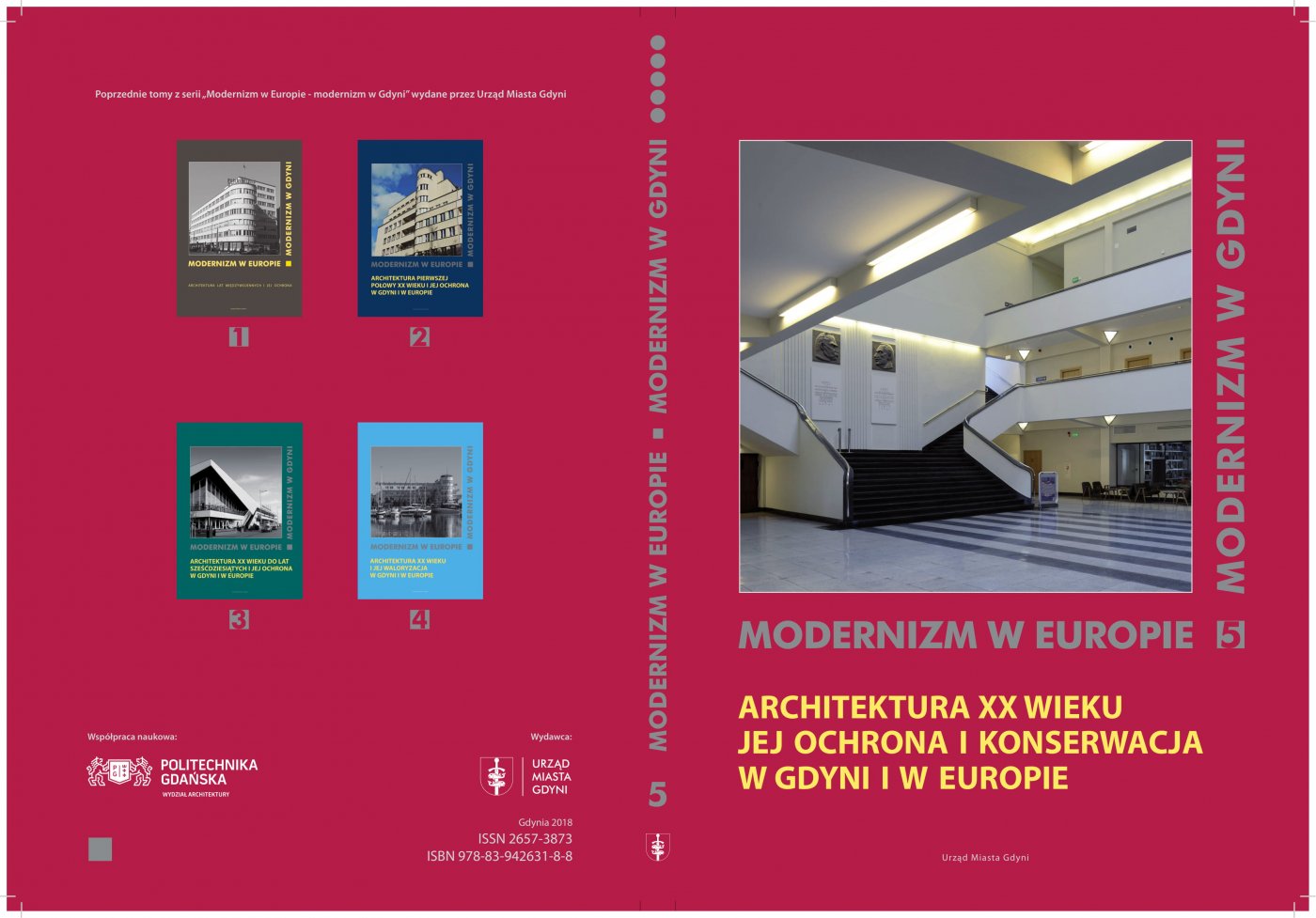Okładka książki „Architektura XX wieku – jej ochrona i konserwacja w Gdyni i w Europie”