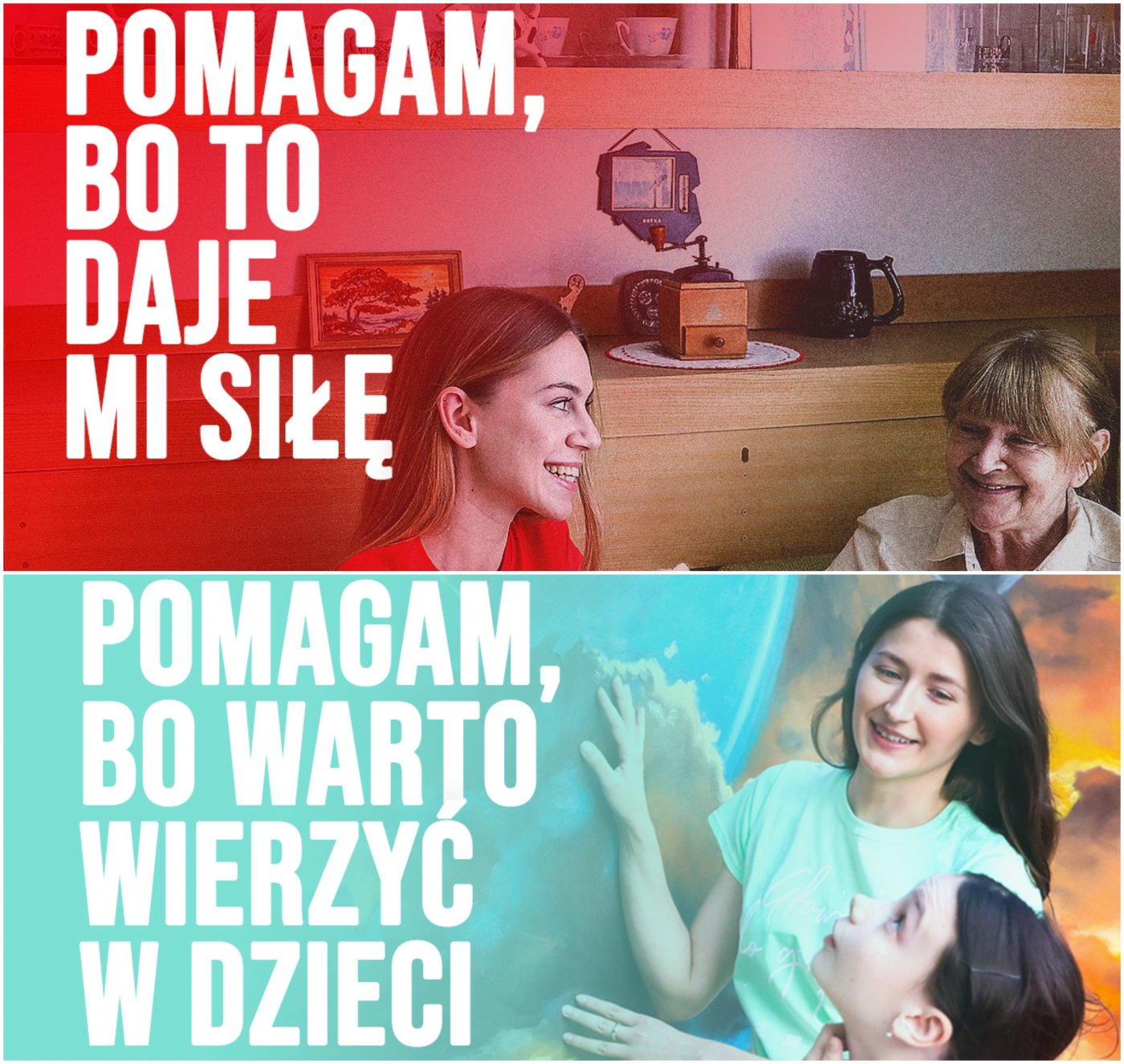 Grafiki promujące wolontariat w Szlachetnej Paczce i Akademii Przyszłości // fot. materiały prasowe
