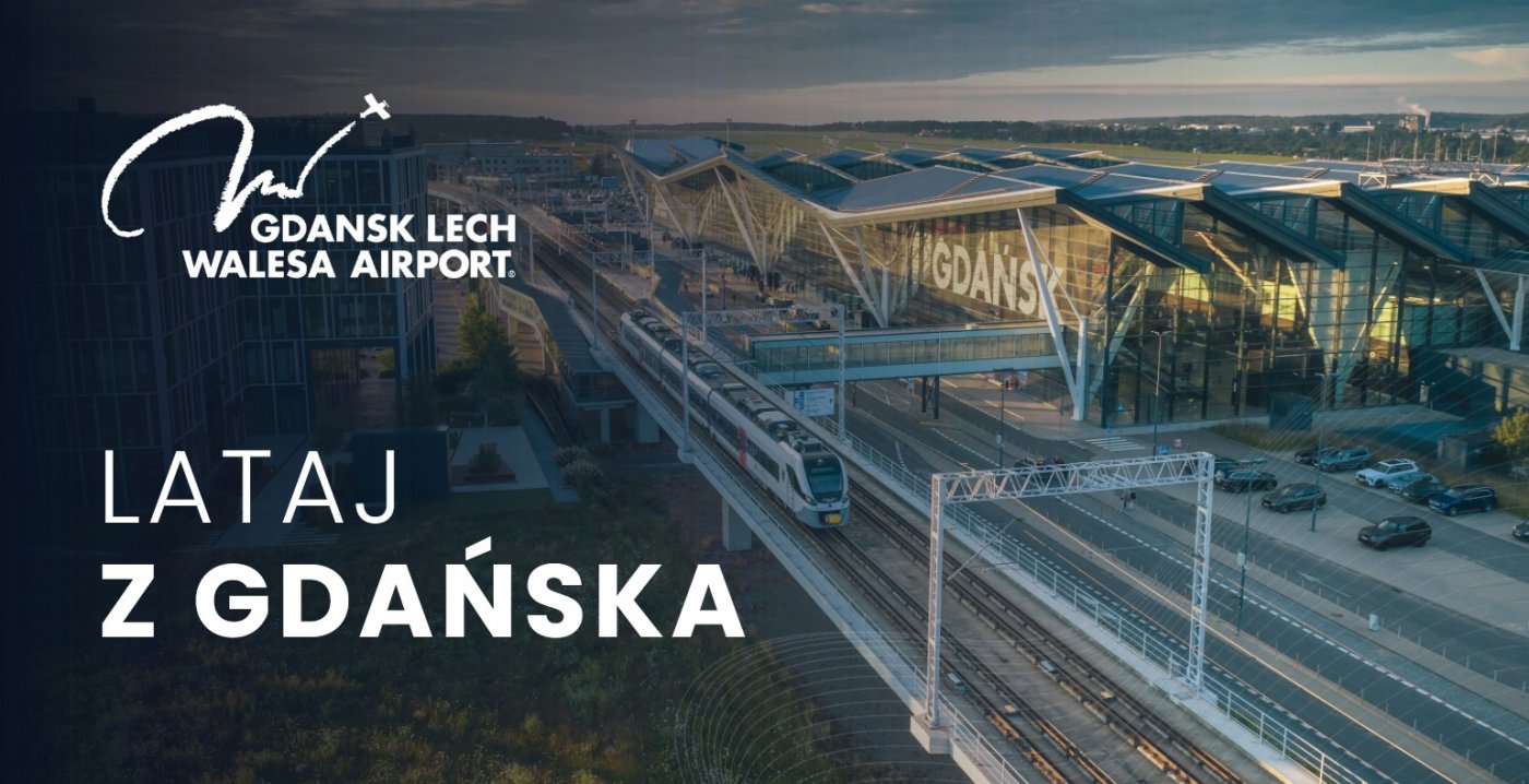 Grafika promująca Port Lotniczy w Gdańsku (mat. prasowe)