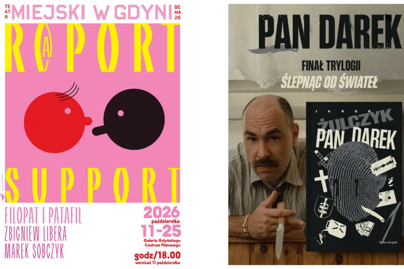 Grafika promująca spotkanie i premierę powieści Jakuba Żulczyka pt. „Pan Darek” w Teatrze Miejskim w Gdyni (materiały prasowe)