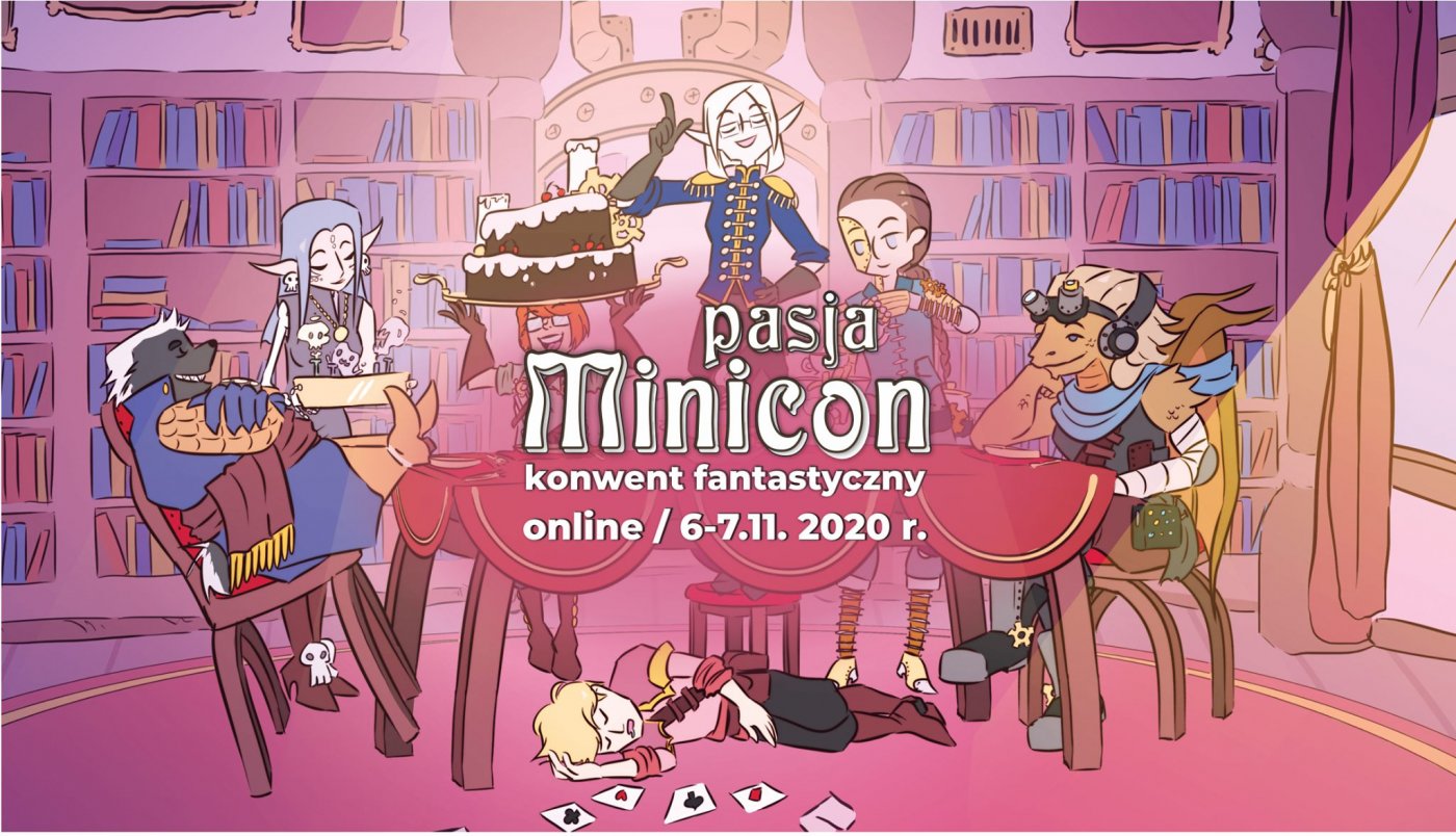 Plakat 3 edycji konwentu fantastycznego Pasja Minicon, który odbędzie się online w dniach 6-7 listopada 2020. Mat. prasowe.