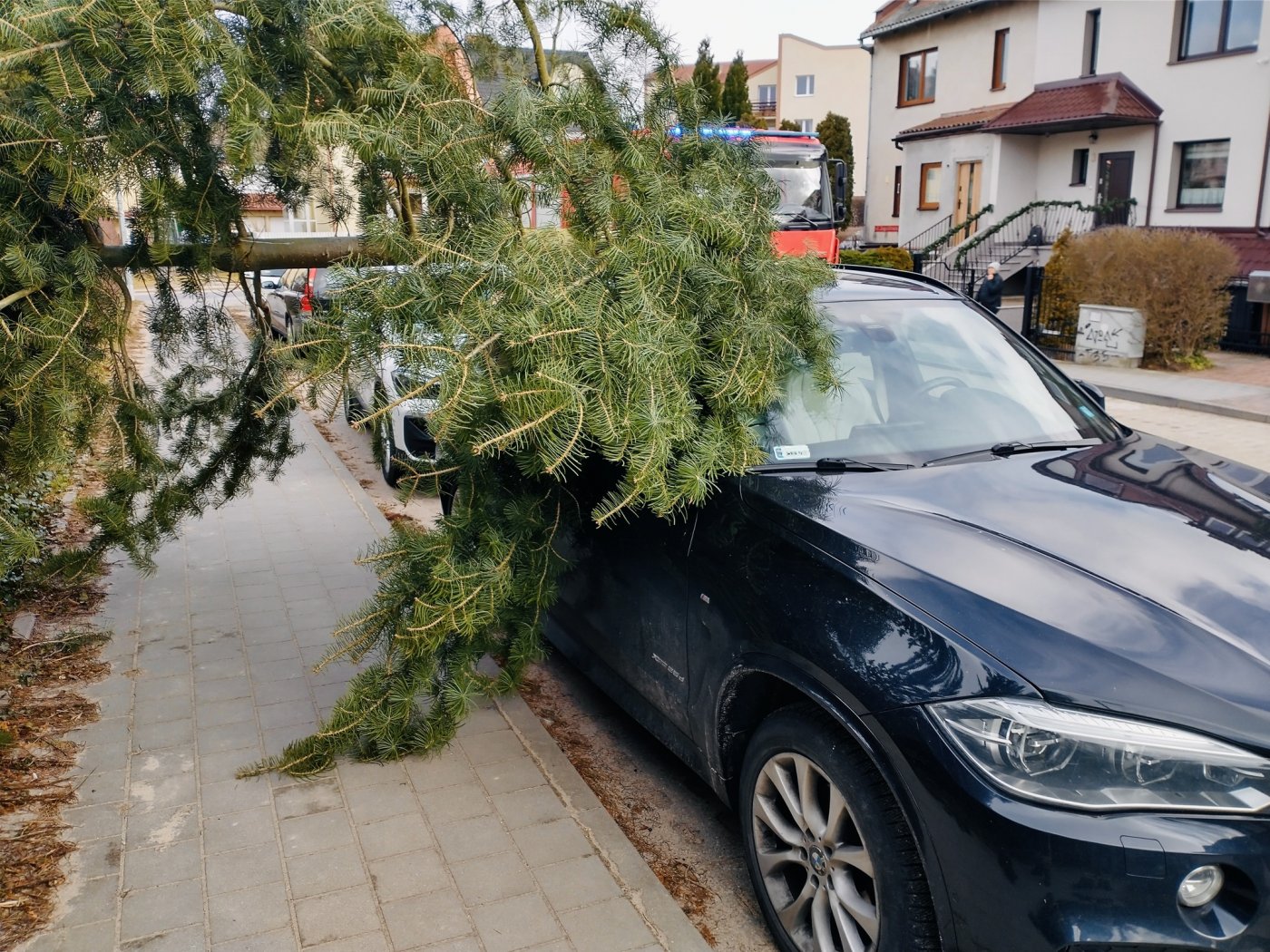 Skutki cyklonu Ulf w Gdyni, który przeszedł nad Polską w weekend. Fot. Komenda Miejska PSP w Gdyni