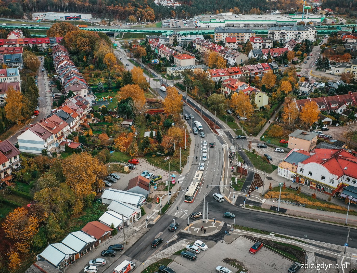 Rozbudowa ulicy Nowowiczlińskiej w Gdyni, panorama na obszar inwestycji // fot. M.Mielewski, ZDIZ Gdynia