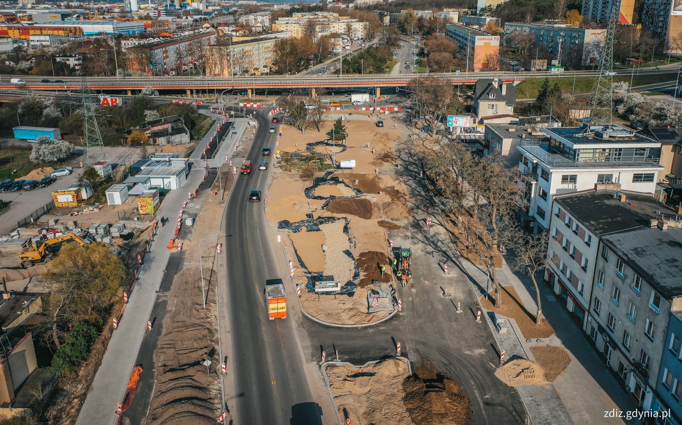 Rozbudowa ulicy Unruga na finiszu (fot. M. Mielewski, ZDIZ Gdynia)