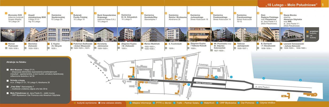 Gdyński Szlak Modernizmu - trasa ul. 10 Lutego - Molo Południowe