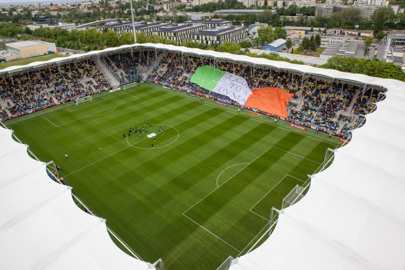 Stadion Miejski w Gdyni widziany z lotu ptaka