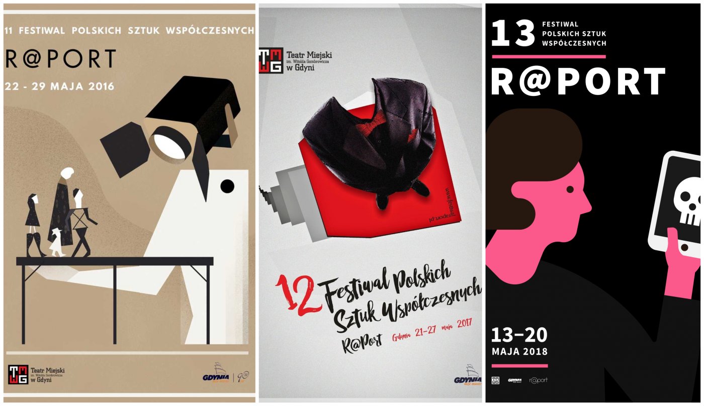 Plakaty promujące poprzednie edycje festiwalu R@port // materiały prasowe