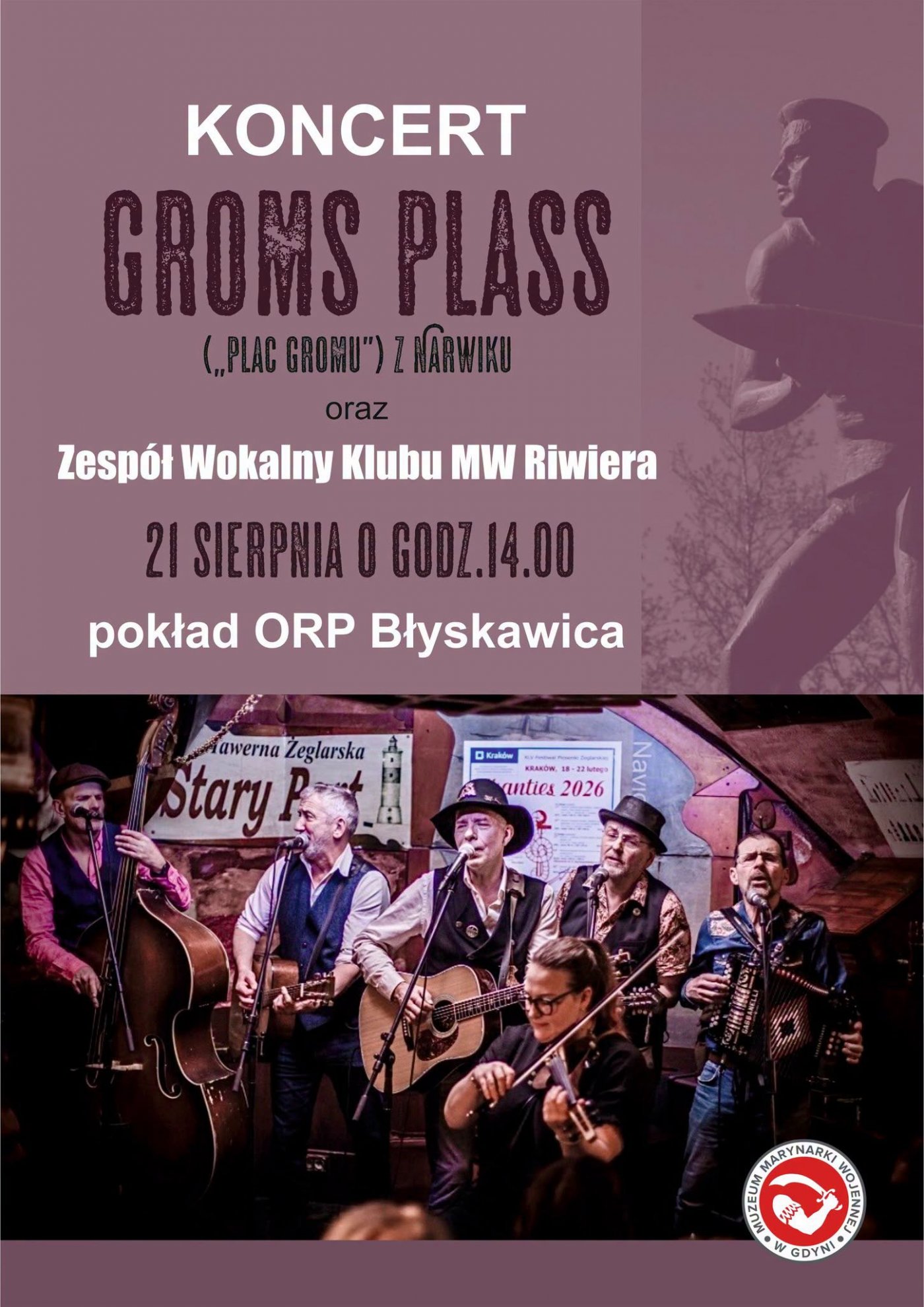 Wydarzenie odbędzie się 21 sierpnia o godz. 14:00 na pokładzie ORP „Błyskawica” (mat. prasowe MMW)